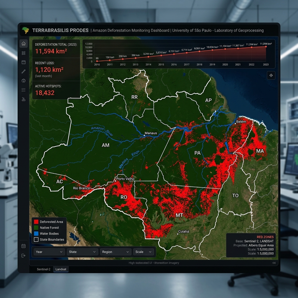 Mapa do Desmatamento TerraBrasilis PRODES